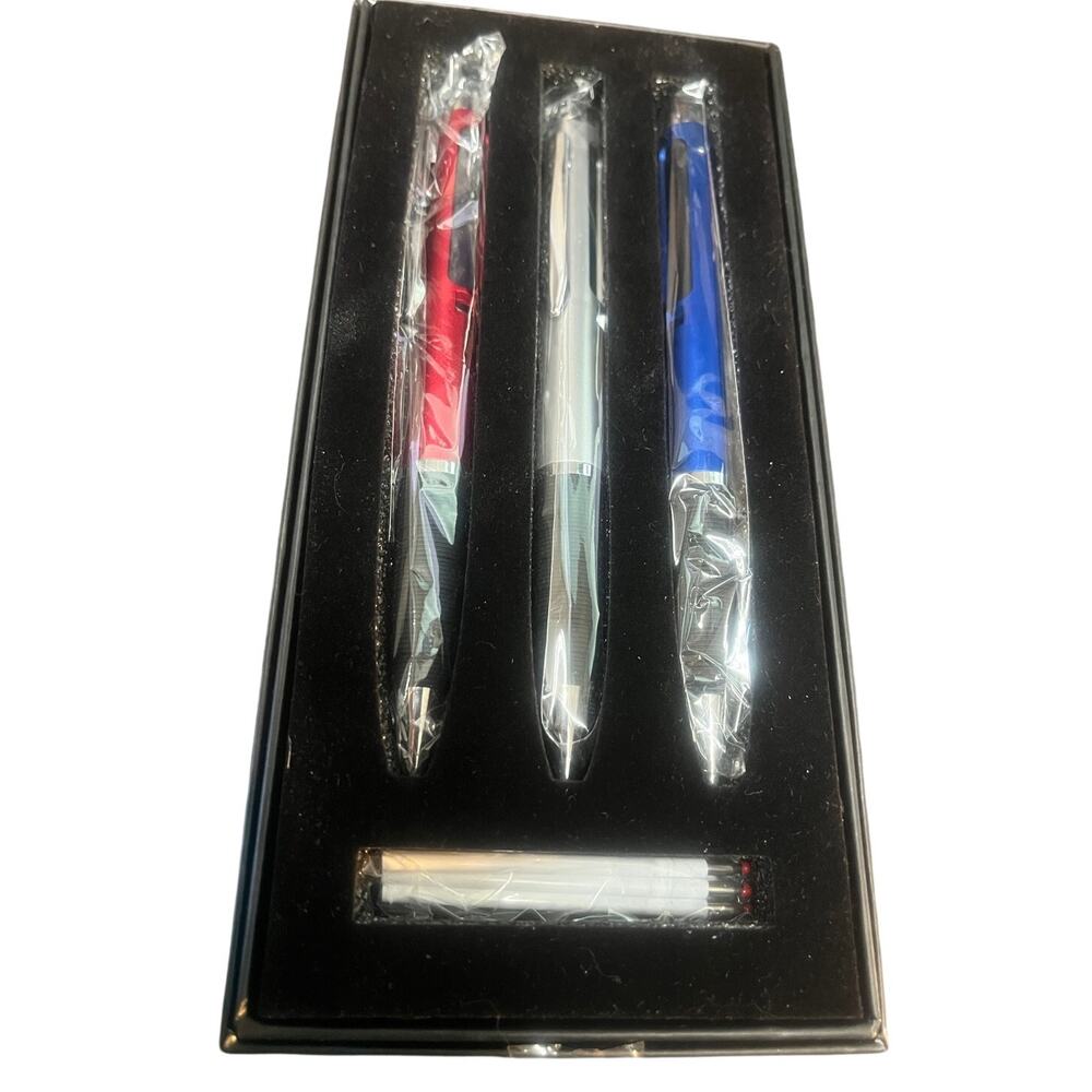 Set of 3 Multifunction Pens w/Refills, Includes Light, Magnifier, and Stylus